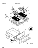 TOP / DRAWER Diagram and Parts List for 30-3982-23-03  Tappan Range