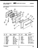LOWER OVEN DOOR PARTS Diagram and Parts List for KB969LM0  Frigidaire Microwave Oven Combo