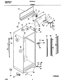 CABINET Diagram and Parts List for FRT18PCGW1  Frigidaire Refrigerator