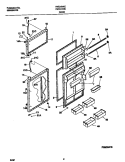 DOOR Diagram and Parts List for FRT21NNCW5  Frigidaire Refrigerator