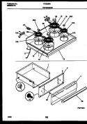 COOKTOP AND DRAWER PARTS Diagram and Parts List for FEF352BAWA  Frigidaire Range