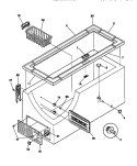 CABINET / CONTROL / SHELVES Diagram and Parts List for FFC20M7CW2  Frigidaire Freezer