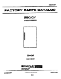 COVER Diagram and Parts List for UL2193ECW1  Electrolux Freezer