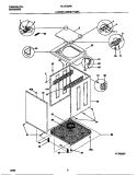 LOWER CABINET / TOP Diagram and Parts List for MLXE62REW0  Frigidaire Washer Dryer Combo
