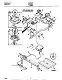 BURNER Diagram and Parts List for MGF335CESA  Frigidaire Range