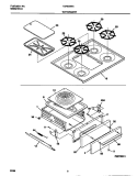 TOP / DRAWER Diagram and Parts List for TGF605WCD2  Tappan Range