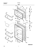 DOORS Diagram and Parts List for FRT18G5AW4  Frigidaire Refrigerator