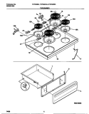 TOP / DRAWER Diagram and Parts List for FEF322CASE  Frigidaire Range