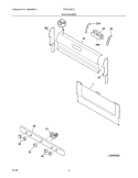 BACKGUARD Diagram and Parts List for FGF318ECC  Frigidaire Range