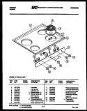 COOKTOP PARTS Diagram and Parts List for 37-1028-00-01  Tappan Range