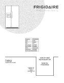 COVER Diagram and Parts List for FRS6HR43KS0  Frigidaire Refrigerator