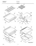 SHELVES Diagram and Parts List for FRT18G5AQA  Frigidaire Refrigerator