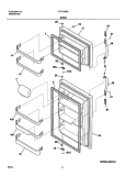 DOORS Diagram and Parts List for FRT185BSB0  Frigidaire Refrigerator