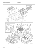 TOP/DRAWER Diagram and Parts List for PLGFMZ98GCF  Frigidaire Range