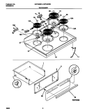 TOP / DRAWER Diagram and Parts List for GEF322BBDB  Gibson Range