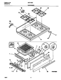 TOP / DRAWER Diagram and Parts List for MGF345BEWC  Frigidaire Range