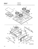 TOP / DRAWER Diagram and Parts List for TGF605WFU1  Tappan Range