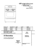 COVER Diagram and Parts List for GSG3PZBBA  Frigidaire Range