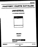 COVER Diagram and Parts List for DP400PWW1  Frigidaire Dishwasher