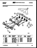 BURNER, MANIFOLD AND GAS CONTROL Diagram and Parts List for GB130FL1  Frigidaire Cooktop