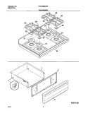 TOP / DRAWER Diagram and Parts List for FGF355BXAWA  Frigidaire Range
