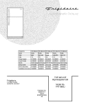 COVER Diagram and Parts List for FRT18B5JB5  Frigidaire Refrigerator
