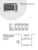 COVER Diagram and Parts List for PLMB209DCC  Frigidaire Microwave