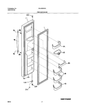 FREEZER DOOR Diagram and Parts List for PLHS280ZAB4  Frigidaire Refrigerator