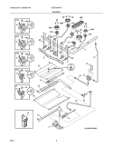BURNER Diagram and Parts List for LGGF3043KFJ  Frigidaire Range