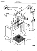 LOWER CABINET / TOP Diagram and Parts List for MLXG62RBW2  Frigidaire Washer Dryer Combo