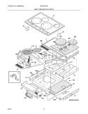 MAINTOP/SURFACE UNITS Diagram and Parts List for EW30CC55GS3  Electrolux Cooktop