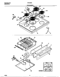 TOP / DRAWER Diagram and Parts List for TEF365BEWA  Tappan Range
