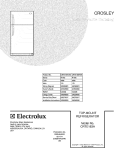 COVER Diagram and Parts List for CRTE183AWD  Crosley Refrigerator