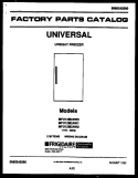 COVER Diagram and Parts List for MFU12M2AW1  Tappan Freezer