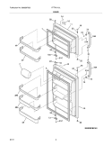 DOOR Diagram and Parts List for FFTR1715LW7  Frigidaire Refrigerator