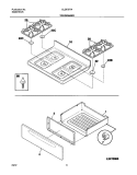 TOP / DRAWER Diagram and Parts List for GLGF377AQF  Frigidaire Range