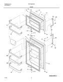 DOOR Diagram and Parts List for FRT18B6CB3  Frigidaire Refrigerator