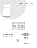 COVER Diagram and Parts List for FRT21LR7DK0  Frigidaire Refrigerator
