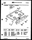 COOKTOP PARTS Diagram and Parts List for 30-2238-23-06  Tappan Range