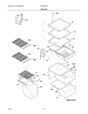 SHELVES Diagram and Parts List for FRS266ZDSB0  Frigidaire Refrigerator