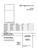 COVER Diagram and Parts List for NGS21TZAB3  Frigidaire Refrigerator