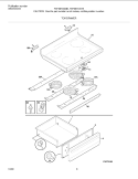 TOP / DRAWER Diagram and Parts List for FEF367CGTB  Frigidaire Range