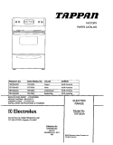 COVER Diagram and Parts List for TEF353AQD  Tappan Range