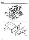 TOP / DRAWER Diagram and Parts List for FGF352SBWA  Frigidaire Range