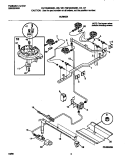 BURNER Diagram and Parts List for FGF334BGWE  Frigidaire Range