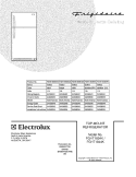 COVER Diagram and Parts List for FGHT1834KB0  Frigidaire Refrigerator