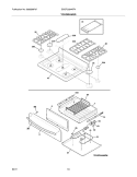 TOP/DRAWER Diagram and Parts List for DGGF3054KFN  Frigidaire Range