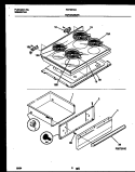 COOKTOP AND DRAWER PARTS Diagram and Parts List for FEF367CASB  Frigidaire Range