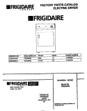 COVER Diagram and Parts List for FDE546RET0  Frigidaire Dryer