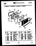 LOWER OVEN DOOR PARTS Diagram and Parts List for 76-4967-00-09  Tappan Microwave Oven Combo